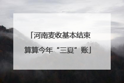 河南麦收基本结束 算算今年“三夏”账