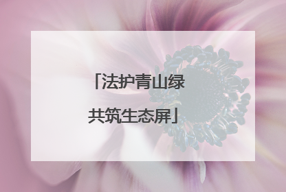 法护青山绿 共筑生态屏