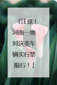 注意！河南一地对这类车辆实行禁限行！