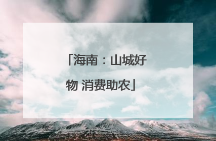 海南：山城好物 消费助农