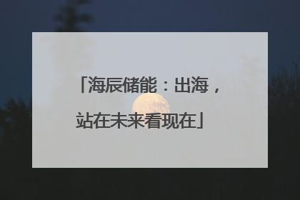 海辰储能：出海，站在未来看现在