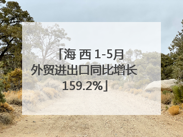 海 西 1-5月外贸进出口同比增长159.2%