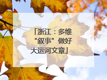 浙江：多维“叙事”做好大运河文章