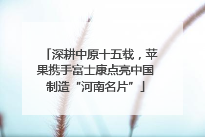 深耕中原十五载，苹果携手富士康点亮中国制造“河南名片”