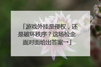 游戏外挂是侵权，还是破坏秩序？这场检企面对面给出答案→