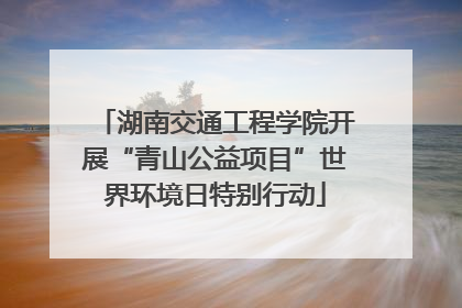 湖南交通工程学院开展“青山公益项目”世界环境日特别行动