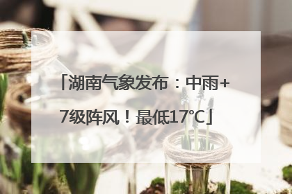 湖南气象发布：中雨+7级阵风！最低17℃