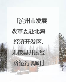 滨州市发展改革委赴北海经济开发区、无棣县开展经济运行调研
