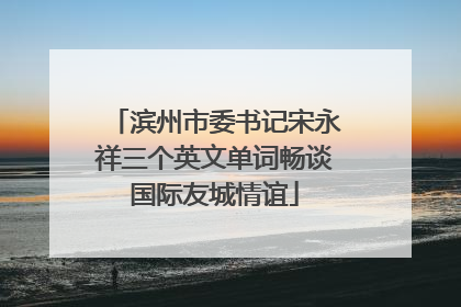 滨州市委书记宋永祥三个英文单词畅谈国际友城情谊