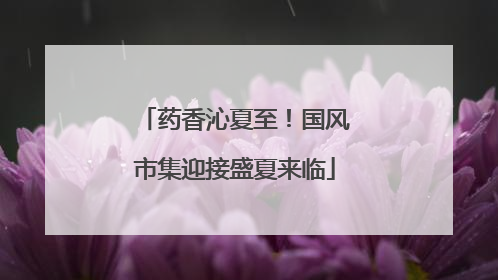 药香沁夏至！国风市集迎接盛夏来临
