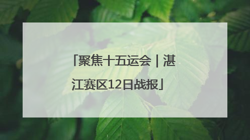 聚焦十五运会｜湛江赛区12日战报
