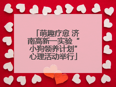 萌趣疗愈 济南高新一实验“小狗领养计划”心理活动举行