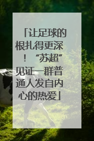让足球的根扎得更深！“苏超”见证一群普通人发自内心的热爱