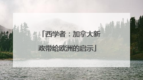 西学者：加拿大新政带给欧洲的启示