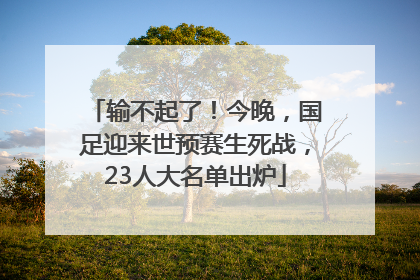 输不起了！今晚，国足迎来世预赛生死战，23人大名单出炉