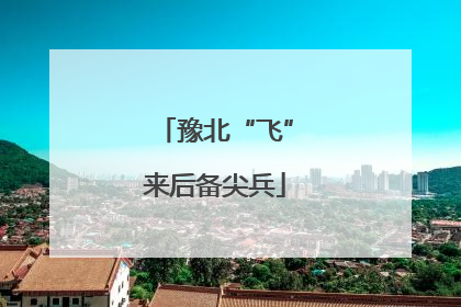 豫北“飞”来后备尖兵