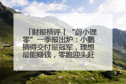 财报横评丨“蔚小理零”一季报出炉：小鹏摘得交付量冠军，理想最能赚钱，零跑迎头赶上，蔚来还在调整