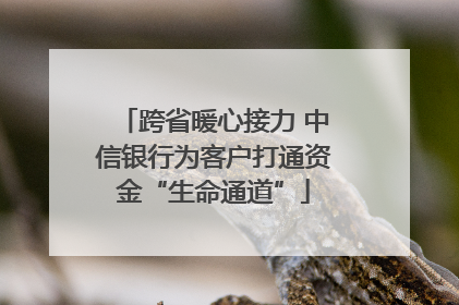 跨省暖心接力 中信银行为客户打通资金“生命通道”