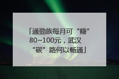 通勤族每月可“赚”80~100元，武汉“碳”路何以畅通