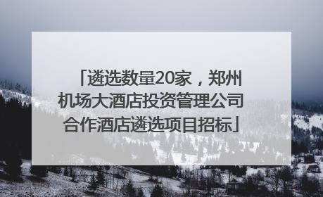 遴选数量20家，郑州机场大酒店投资管理公司合作酒店遴选项目招标