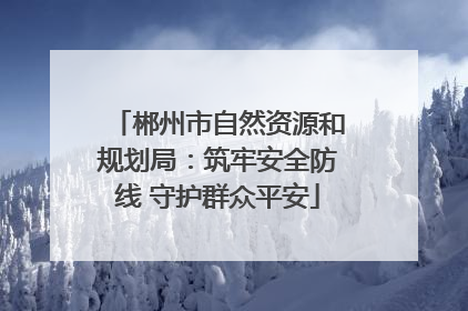 郴州市自然资源和规划局：筑牢安全防线 守护群众平安