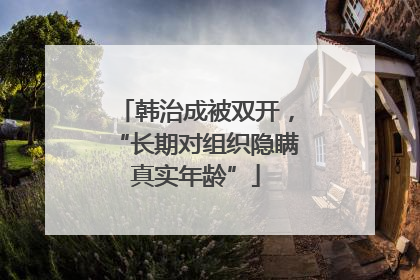 韩治成被双开，“长期对组织隐瞒真实年龄”