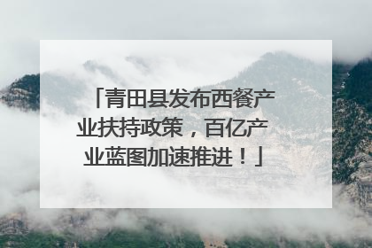 青田县发布西餐产业扶持政策，百亿产业蓝图加速推进！