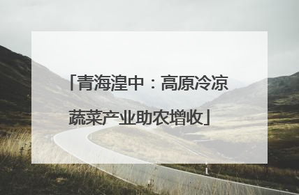 青海湟中：高原冷凉蔬菜产业助农增收