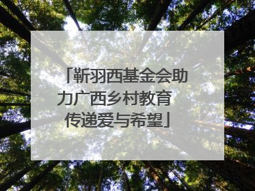 靳羽西基金会助力广西乡村教育 传递爱与希望