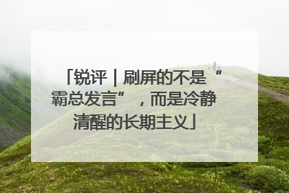 锐评｜刷屏的不是“霸总发言”，而是冷静清醒的长期主义