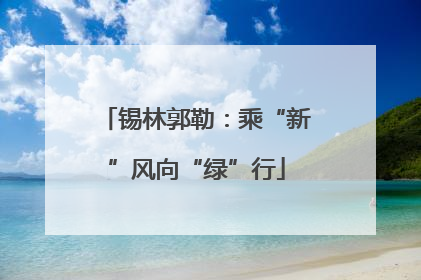 锡林郭勒：乘“新”风向“绿”行