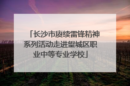 长沙市赓续雷锋精神系列活动走进望城区职业中等专业学校