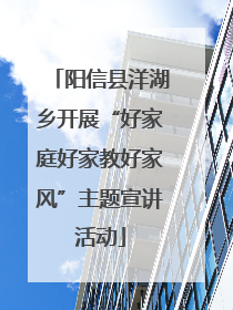 阳信县洋湖乡开展“好家庭好家教好家风”主题宣讲活动