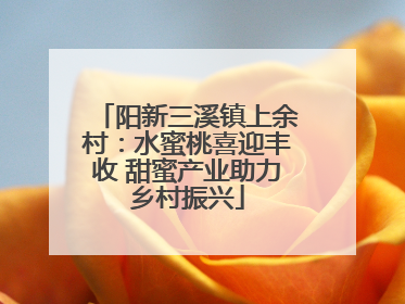 阳新三溪镇上余村：水蜜桃喜迎丰收 甜蜜产业助力乡村振兴
