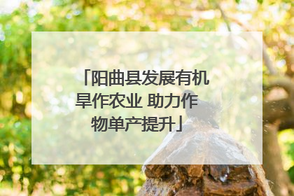 阳曲县发展有机旱作农业 助力作物单产提升