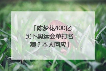 陈梦花400亿买下奥运会单打名额？本人回应