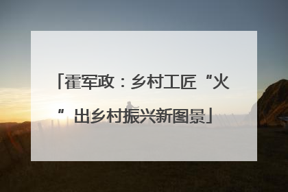 霍军政：乡村工匠“火”出乡村振兴新图景
