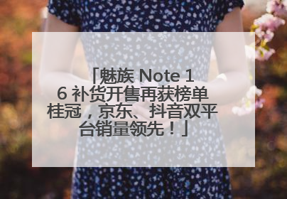 魅族 Note 16 补货开售再获榜单桂冠，京东、抖音双平台销量领先！
