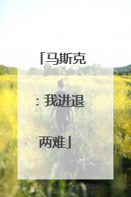 马斯克：我进退两难
