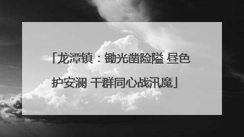 龙潭镇：锄光凿险隘 昼色护安澜 干群同心战汛魔