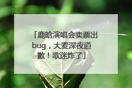 鹿晗演唱会卖票出bug，大麦深夜道歉！歌迷炸了
