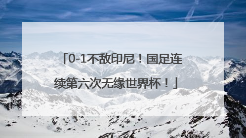 0-1不敌印尼！国足连续第六次无缘世界杯！