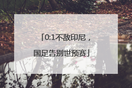0:1不敌印尼，国足告别世预赛