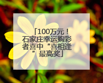 100万元！石家庄幸运购彩者喜中“喜相逢”最高奖