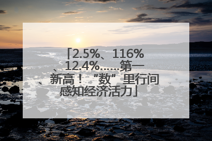 2.5%、116%、12.4%……第一、新高！“数”里行间感知经济活力