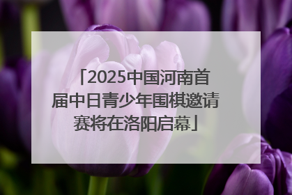 2025中国河南首届中日青少年围棋邀请赛将在洛阳启幕
