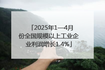 2025年1—4月份全国规模以上工业企业利润增长1.4%