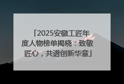 2025安徽工匠年度人物榜单揭晓：致敬匠心，共谱创新华章