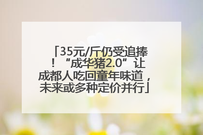35元/斤仍受追捧！“成华猪2.0”让成都人吃回童年味道，未来或多种定价并行