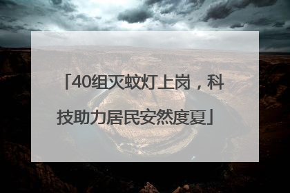 40组灭蚊灯上岗，科技助力居民安然度夏